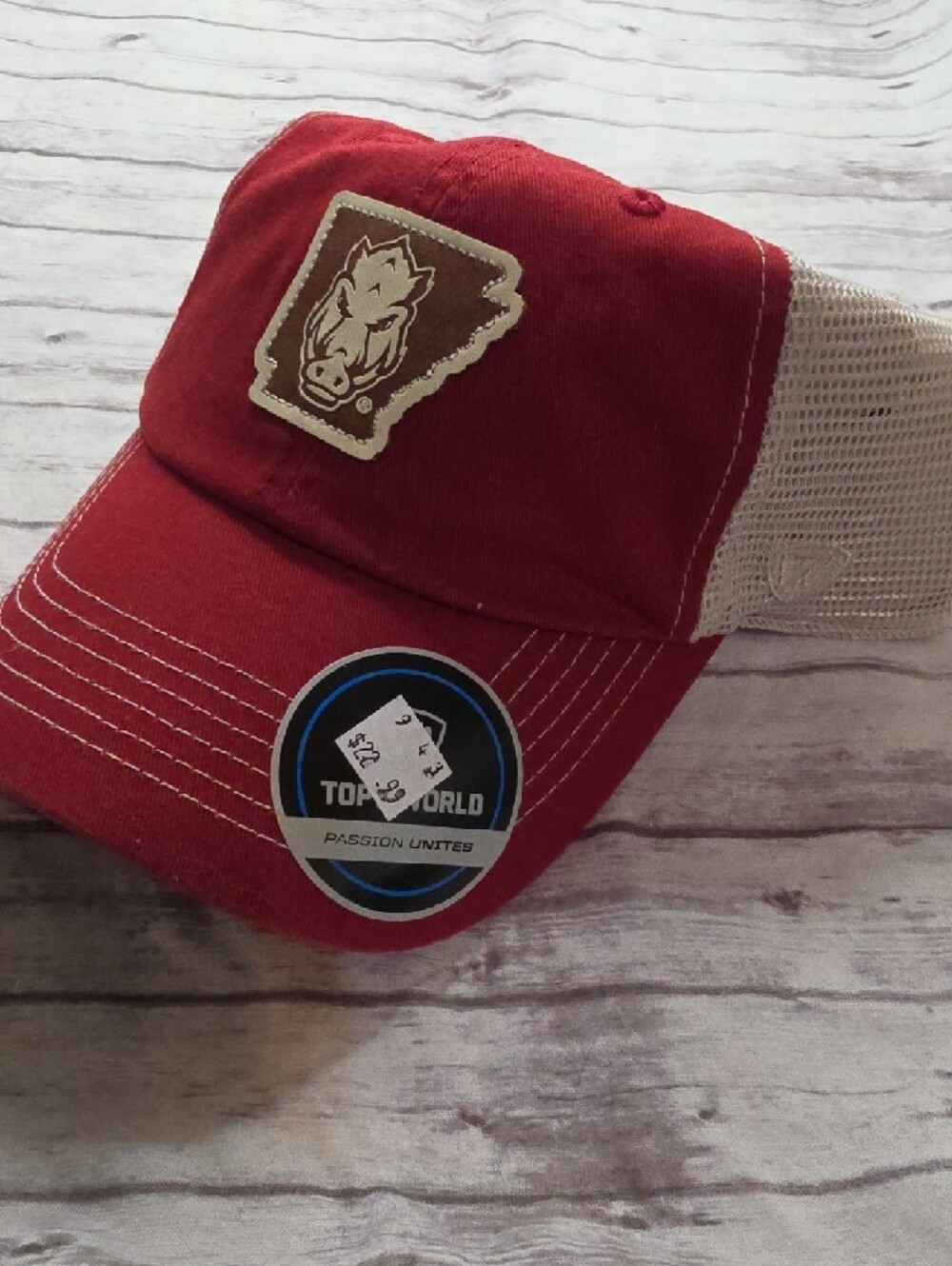 University of Arkansas - Top of the World - Trucker Hat with Razorback Patch